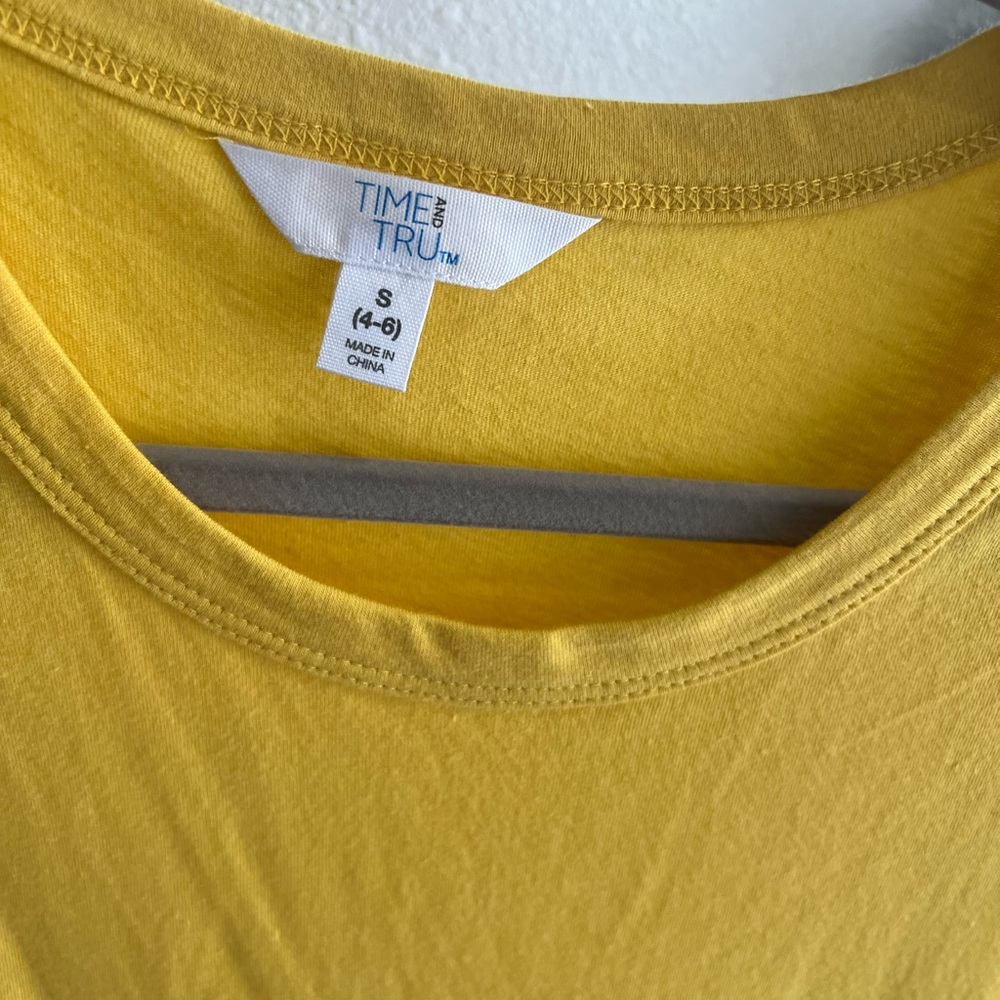 Time and Tru Yellow Tiered Ruffle Dress - Picture 6 of 9